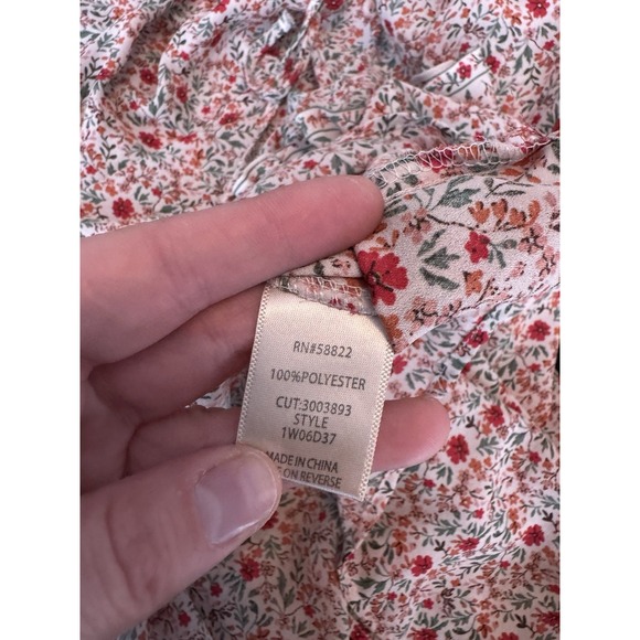 Max‎ Studio 1X Ditzy Floral Long Sleeve Blouse Light Semi-sheer Cottagecore Boho - Picture 9 of 10